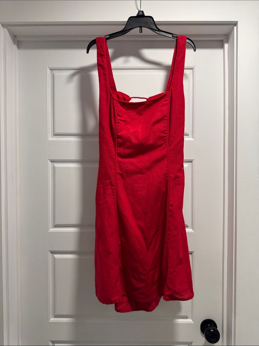Japna Red Mini Dress with Square Neck Straps